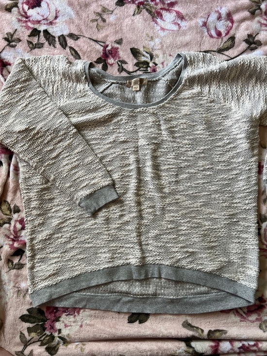 Nine West Vintage America Sweaters - Textured Crewneck Sweater in Light Gray